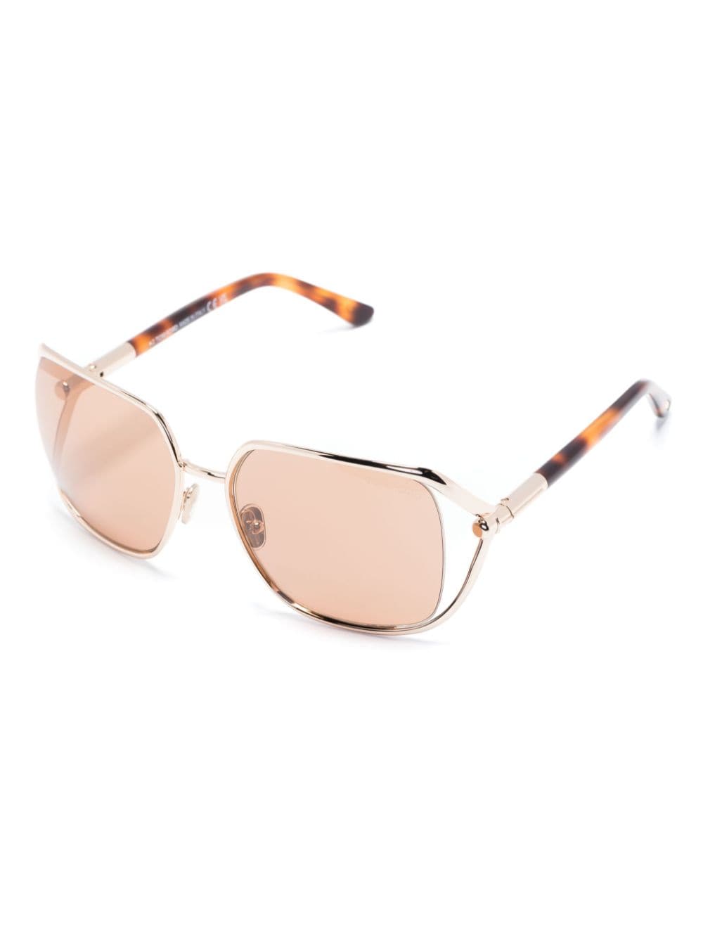 TOM FORD Eyewear Zonnebril met oversized montuur Bruin