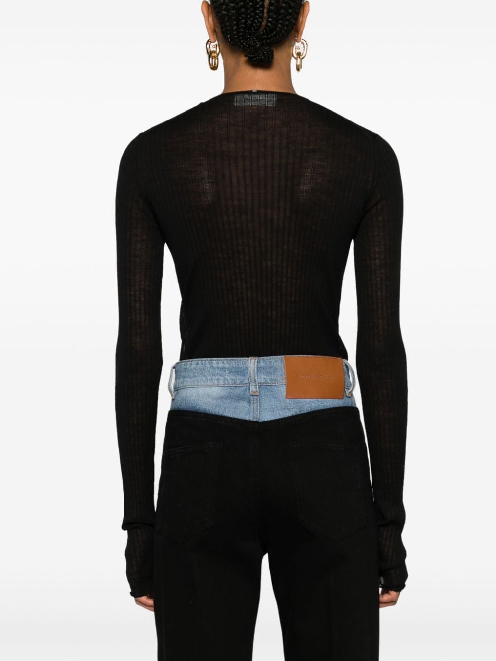 Shop Sportmax Dinar Ribbed Bodysuit In Black