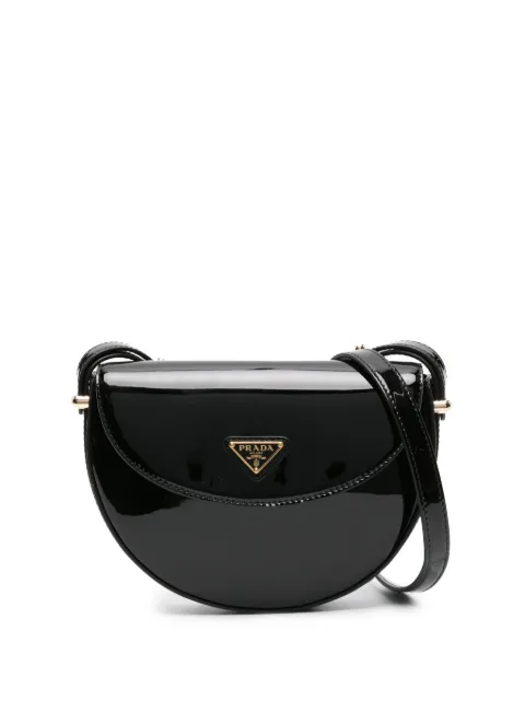 Prada 트라이앵글 로고 페이턴트 가죽 숄더 백