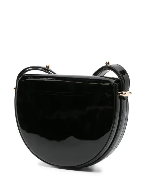 Prada triangle-logo Patent Leather Shoulder Bag | Black