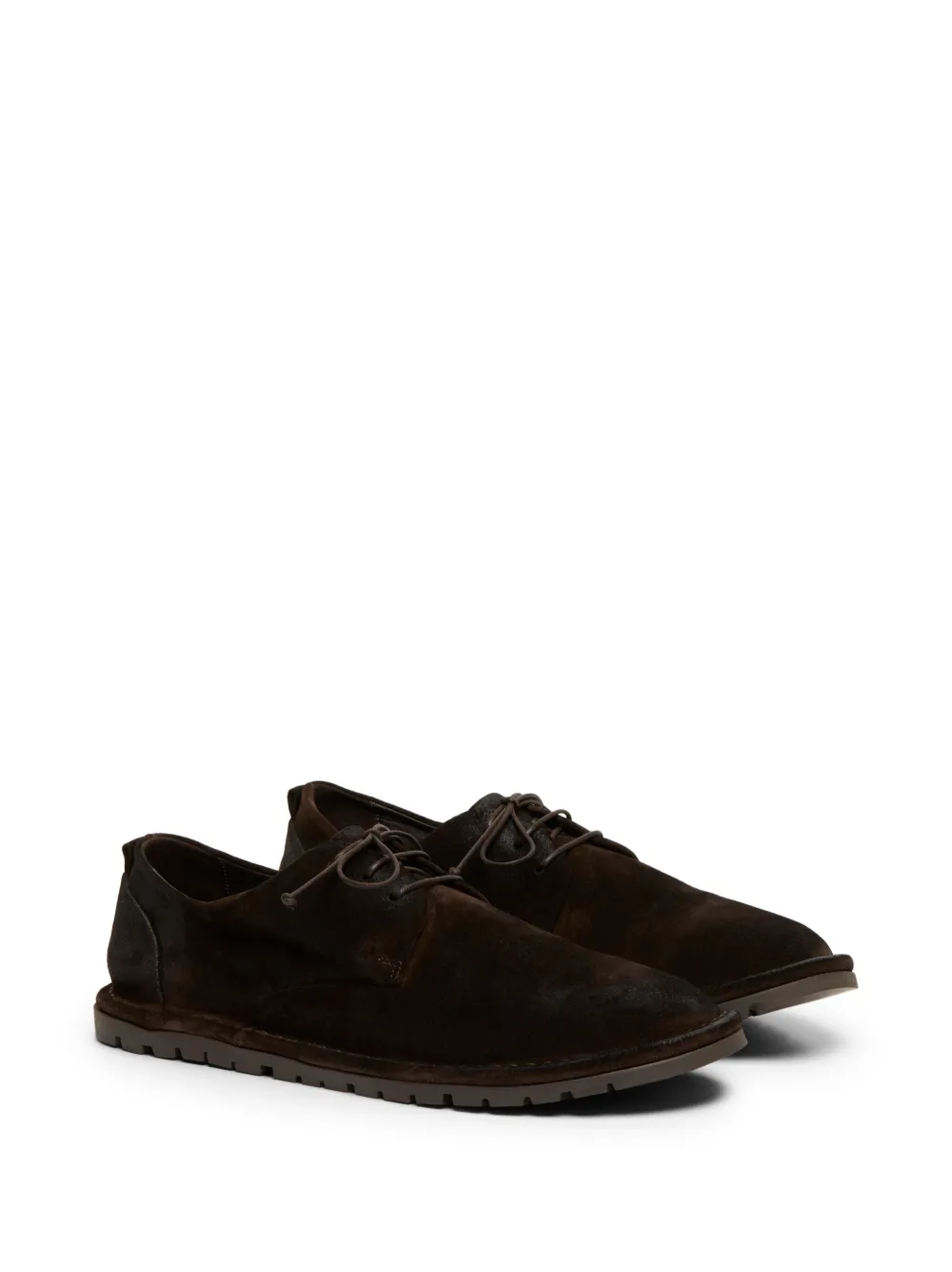 Shop Marsèll Sancrispa Suede Derby Shoes In Brown