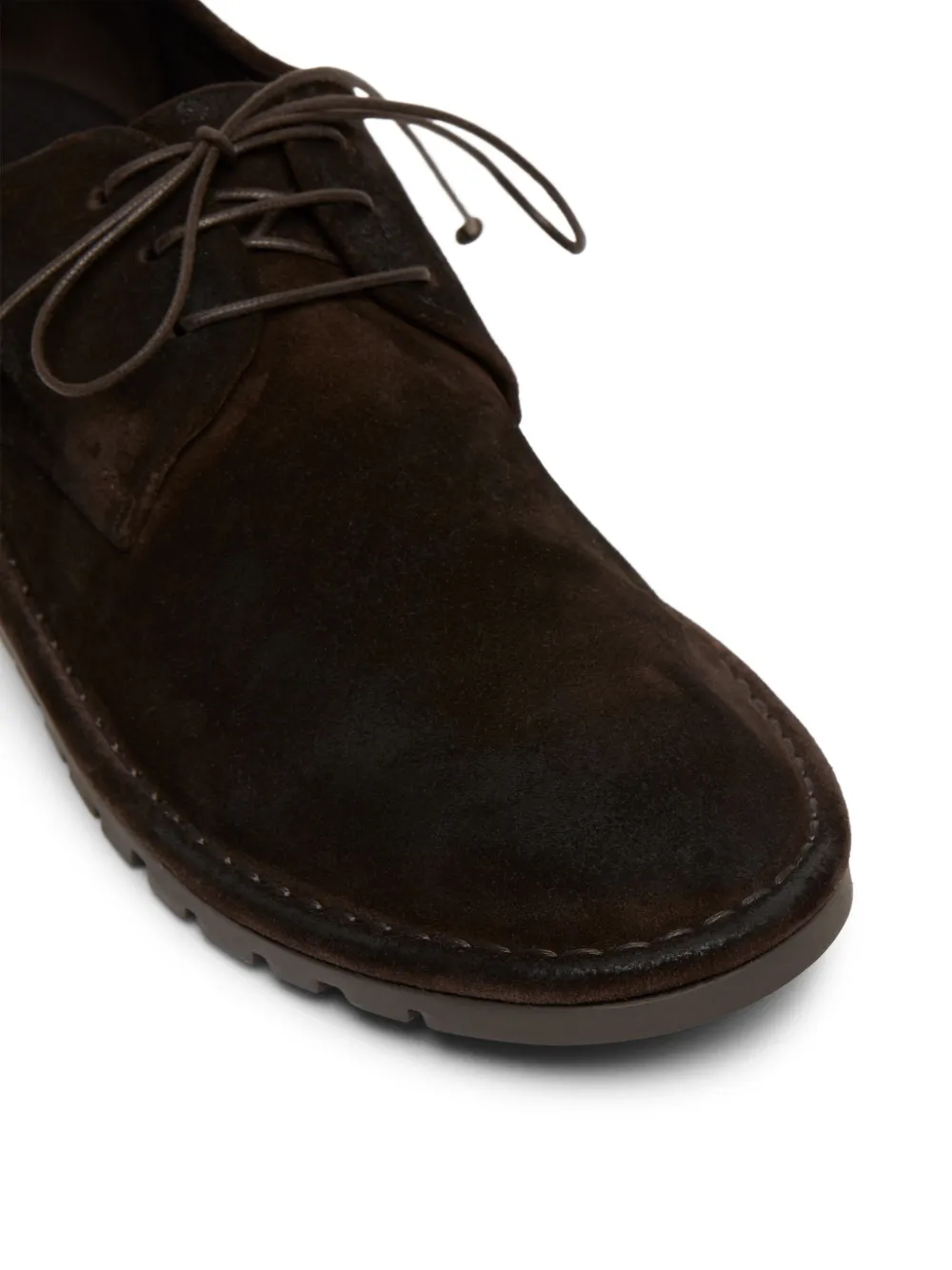 Shop Marsèll Sancrispa Suede Derby Shoes In Brown