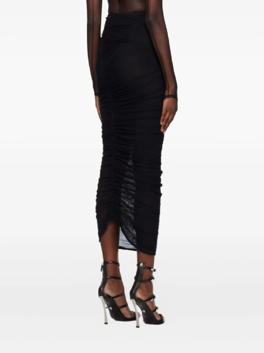 Mugler Asymmetrische jurk Zwart