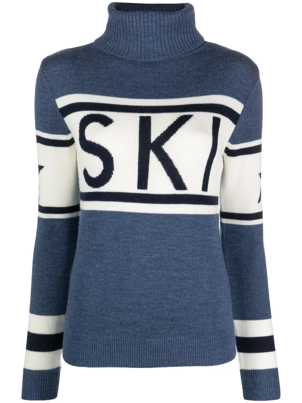 Perfect Moment Schild Intarsia Knit Sweater In Blue