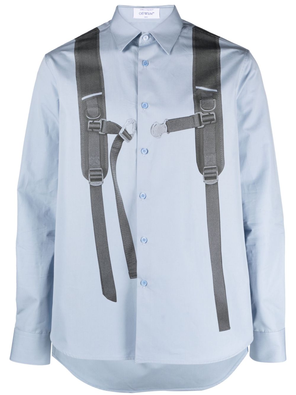 Off-white Backpack-print Cotton Shirt In Blue