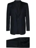 Canali peak-lapes wool single-breasted suits - Blue