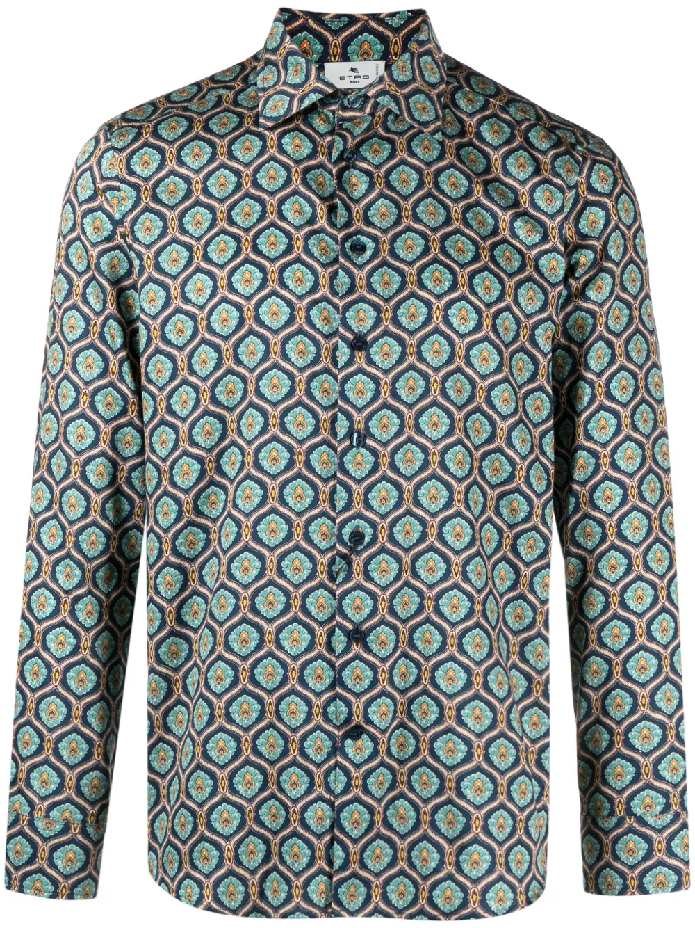 ETRO Overhemd met geometrische print Blauw