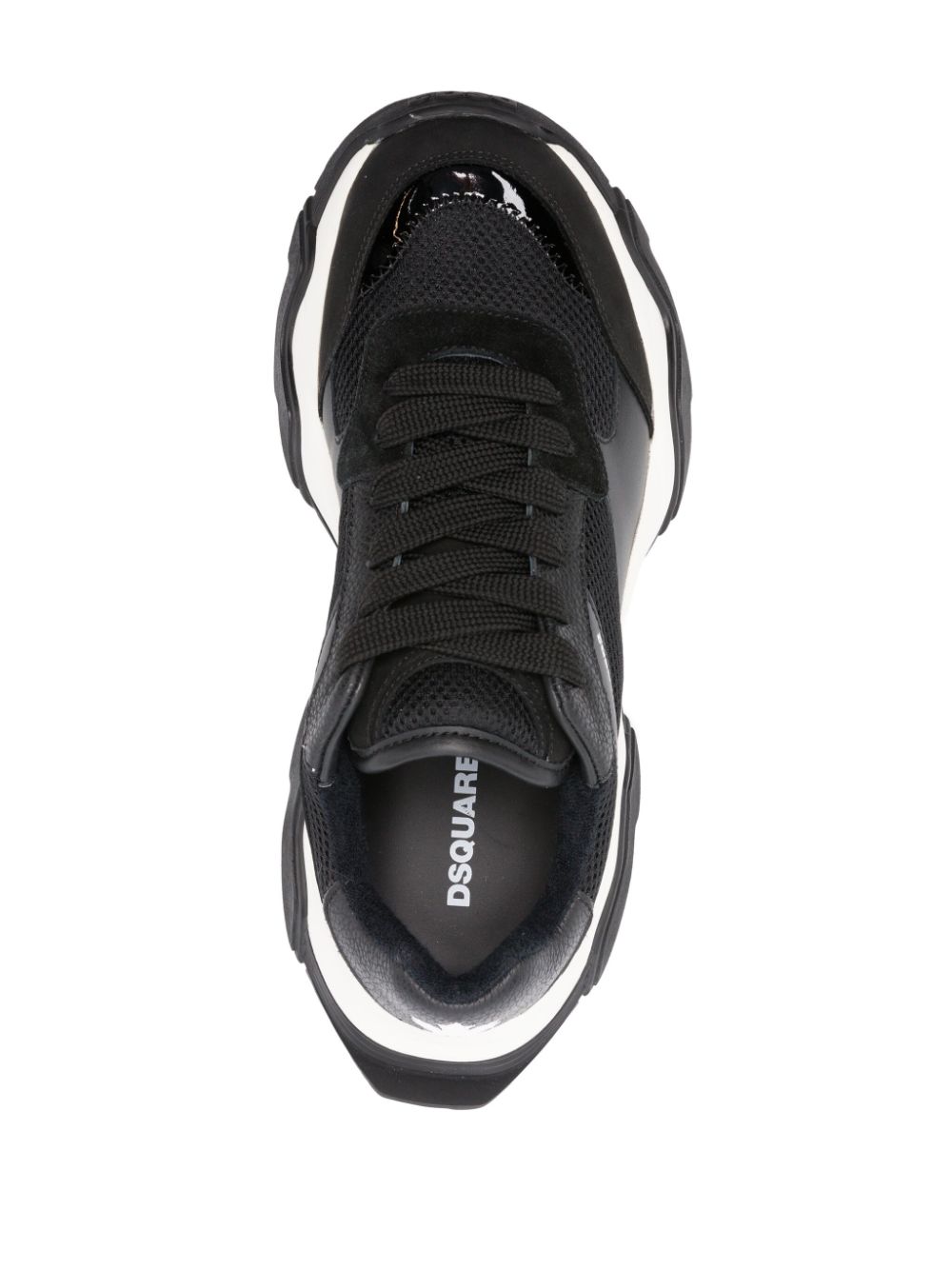 Shop Dsquared2 Wave Panelled Chunky Sneakers In Black