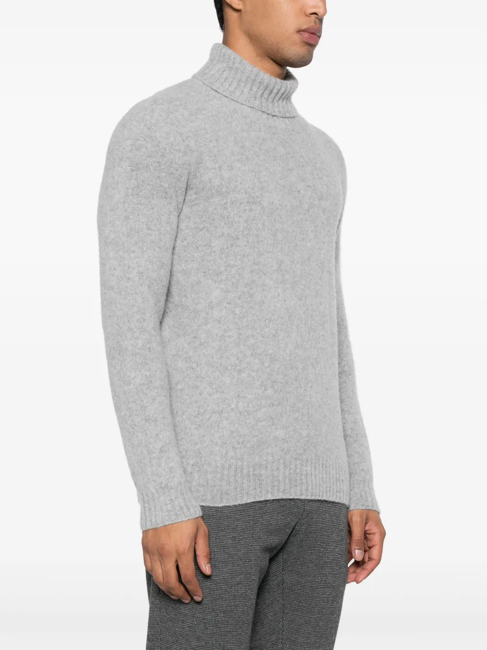  Drumohr Roll-neck Lambs Wool Jumper - Grey 