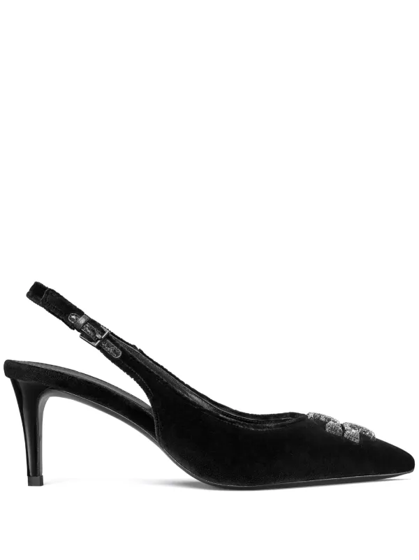 Tory burch black suede hot sale pumps