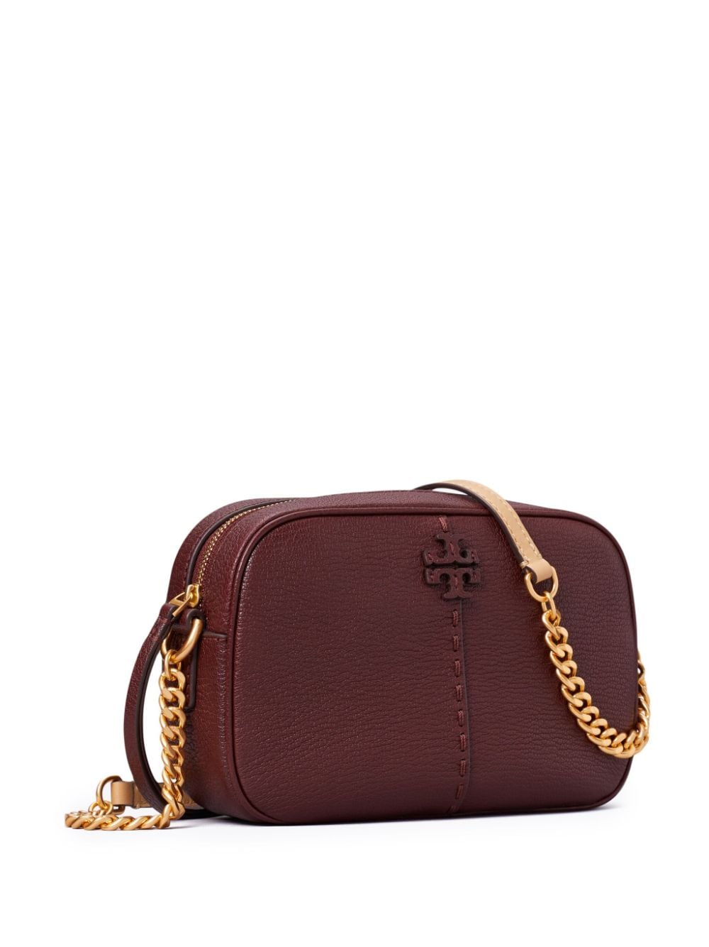 Shop Tory Burch Mcgraw Leather Camera Bag In Rot