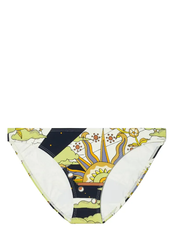 Tory Burch Graphic-print Bikini Bottoms in Blue