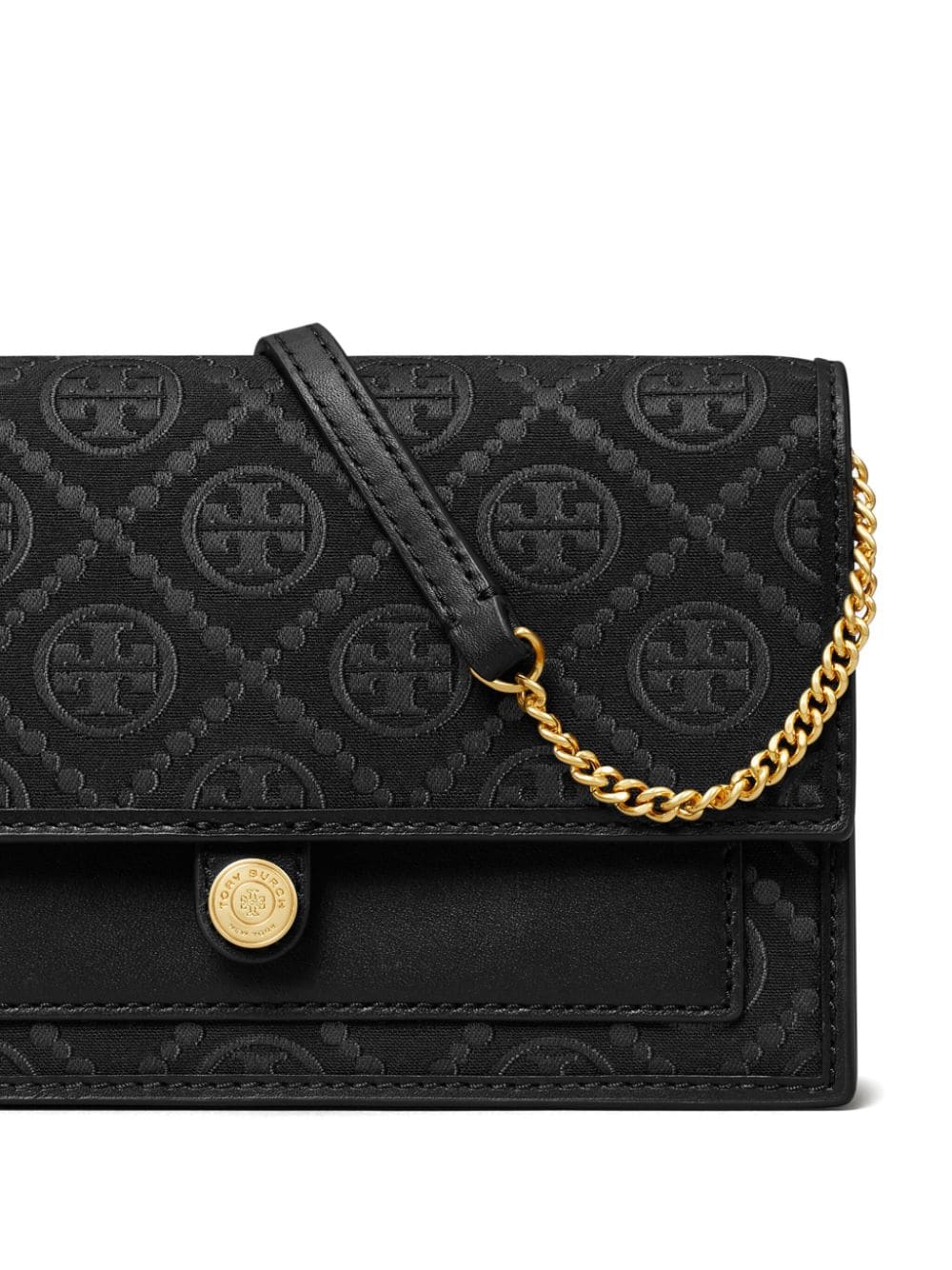 Tory Burch Schoudertas met monogram jacquard Zwart