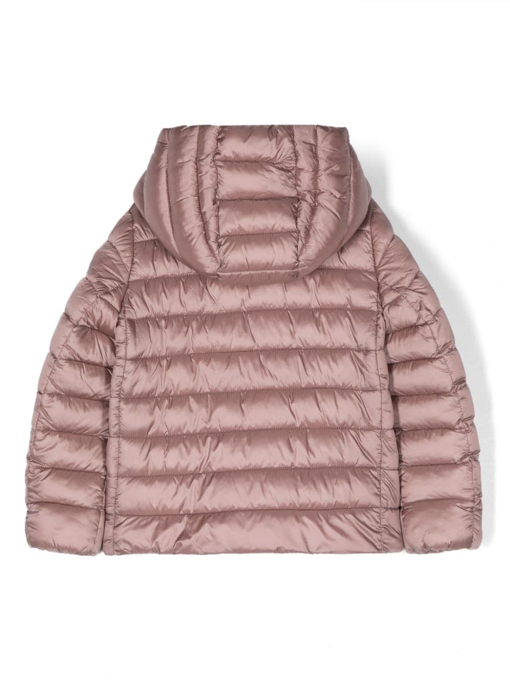 Shop Save The Duck Logo-appliqué Hooded Padded Jacket In Pink