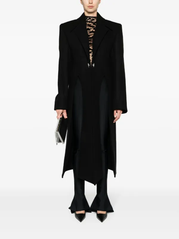 コート MUGLER Women Outer 24F1MA0178182 1999 Black Mugler Black Wool Blend Coat - Size 182 – LOZURI®