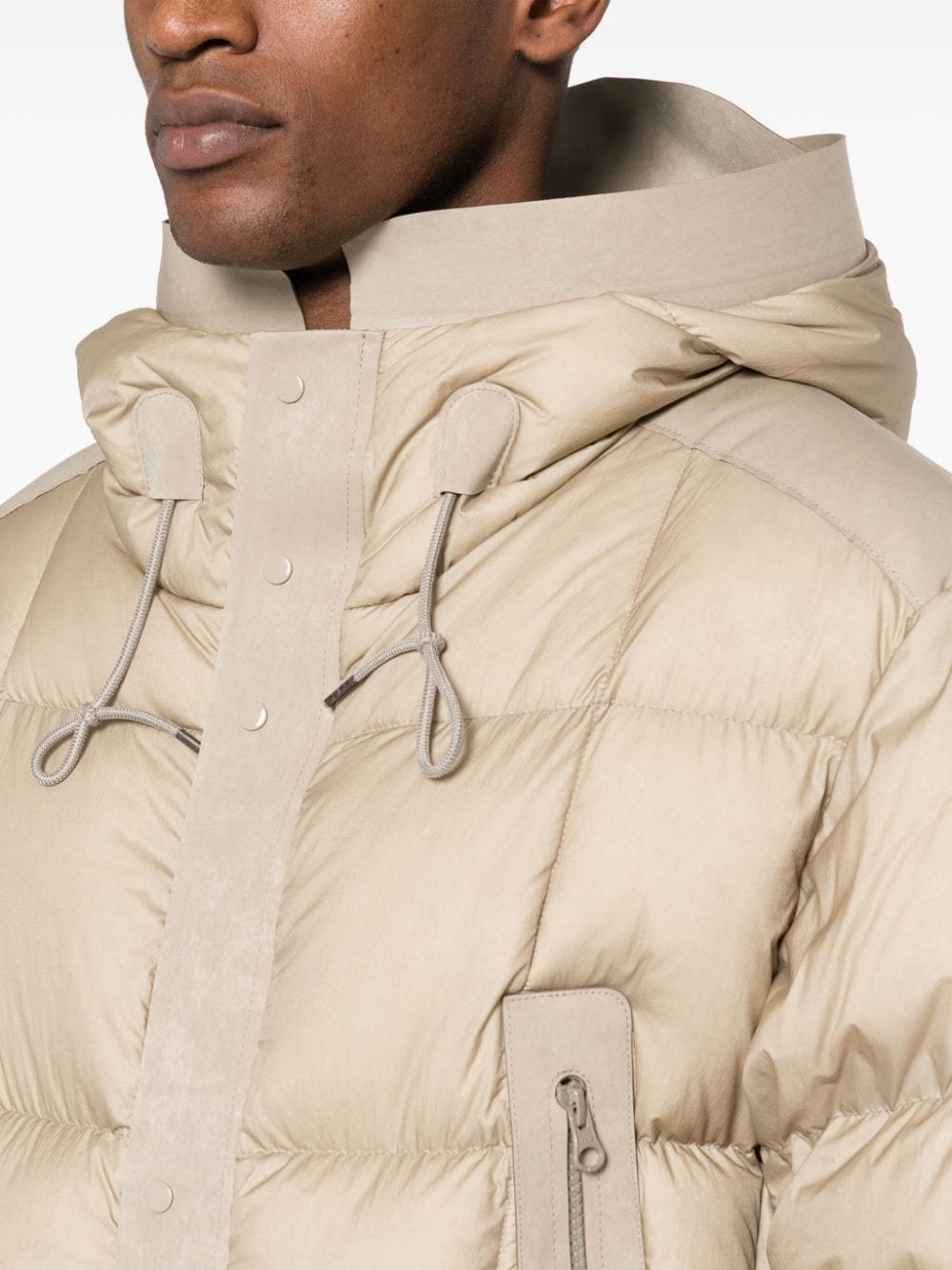 Shop Ten C Norsel Hooded Padded Coat In Neutrals