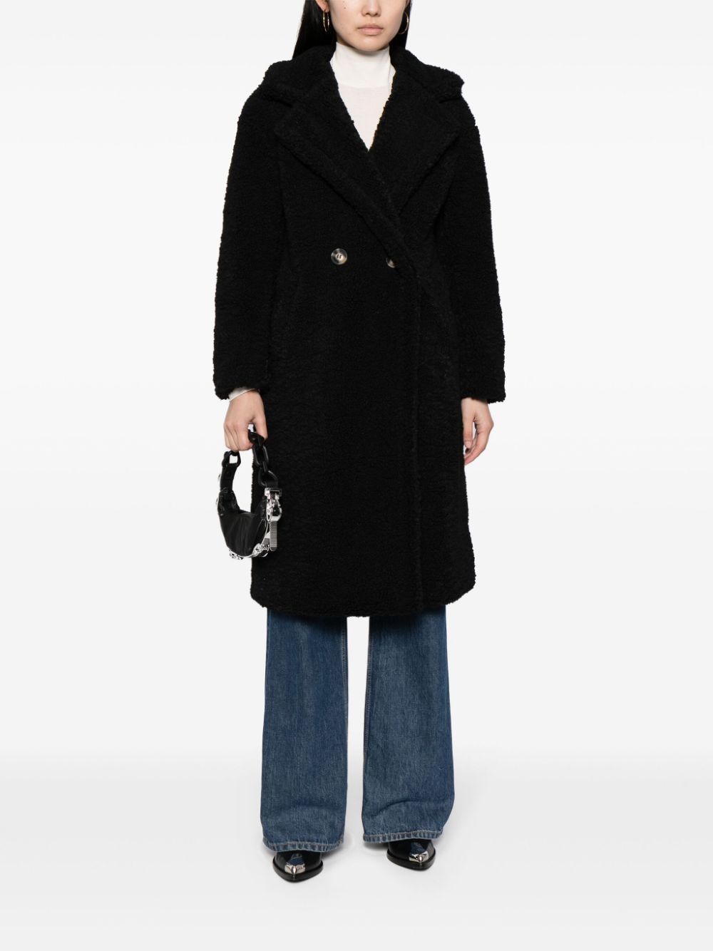 Apparis Anoushka faux-shearling coat - Zwart