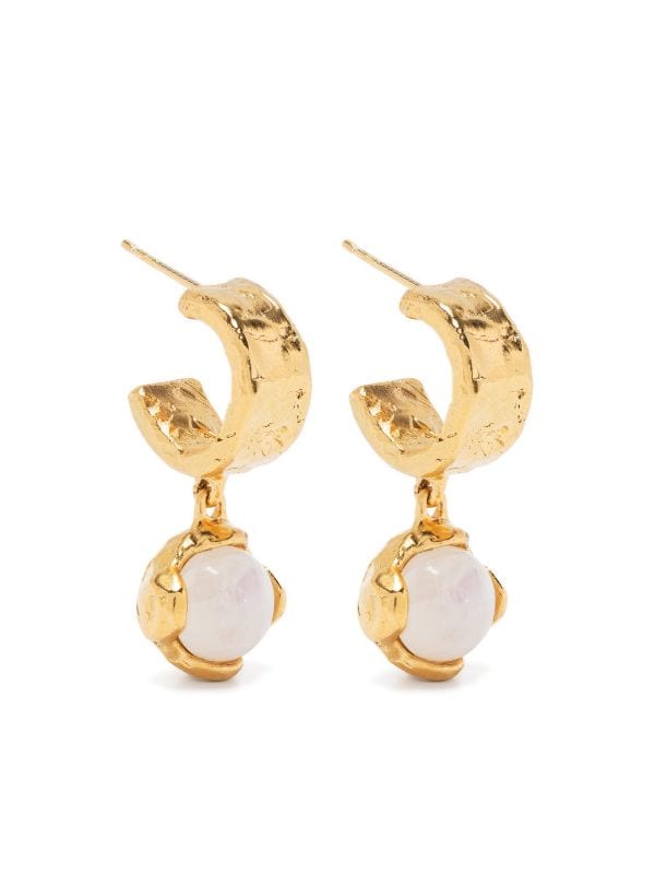 Alighieri The Moonlight Capture Moonstone And Pearl Earrings