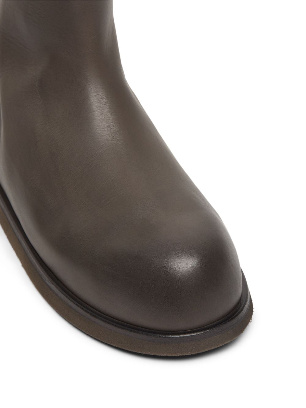 Shop Marsèll Gigante Leather Ankle Boots In Braun