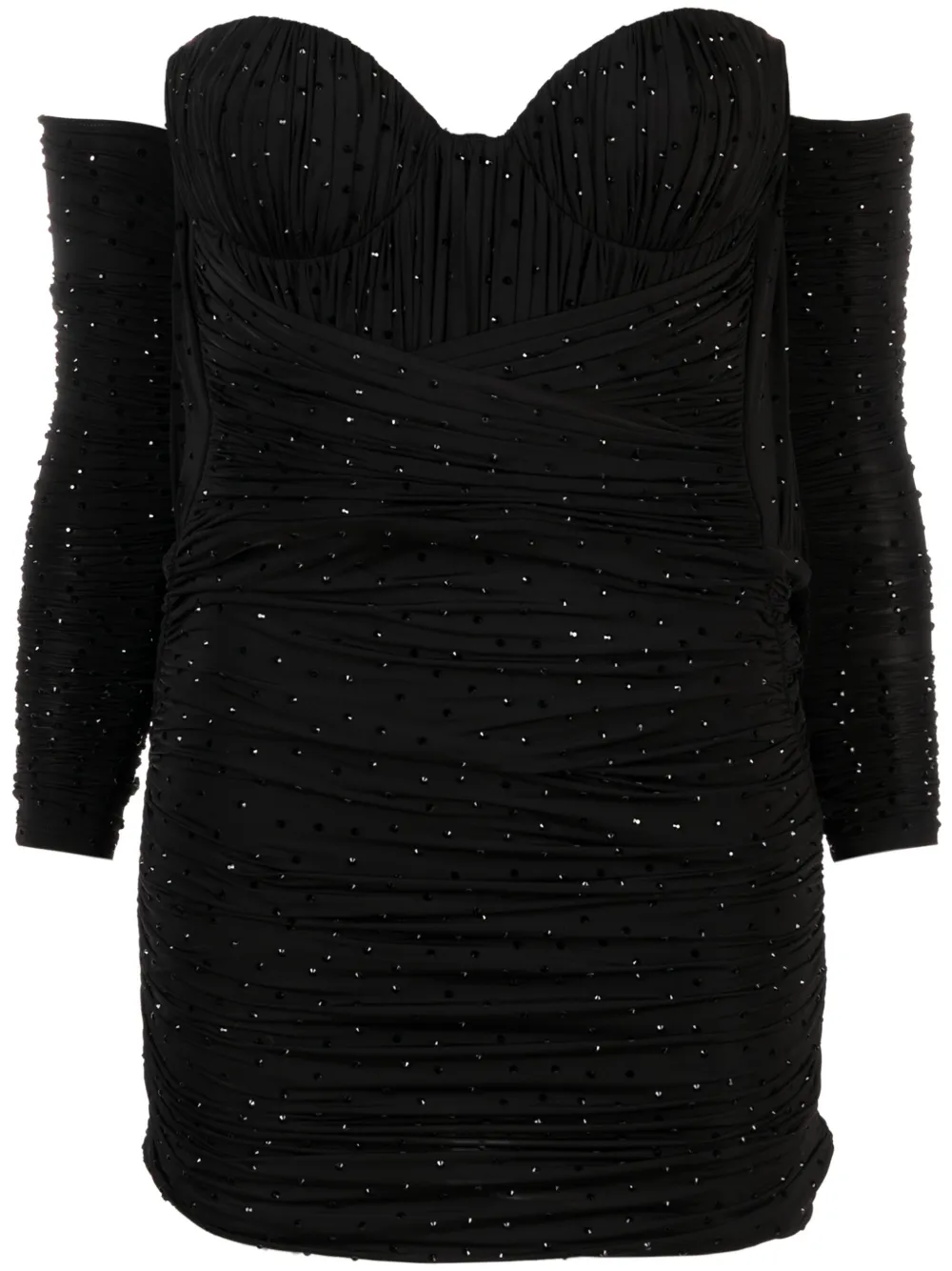Alex Perry Off-shoulder mini-jurk Zwart