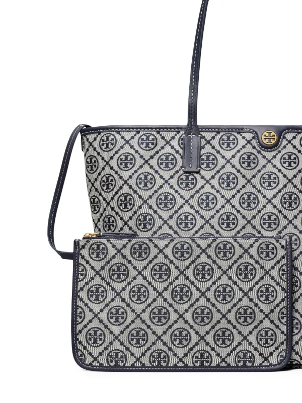 Tory Burch T Monogram Zip Tote Bag Blue FARFETCH IE
