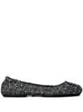 Tory Burch Minnie Travel tweed ballerina shoes - Silver