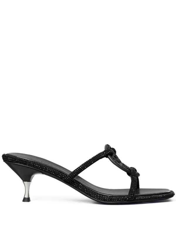 Tory burch miller discount crystal logo sandal