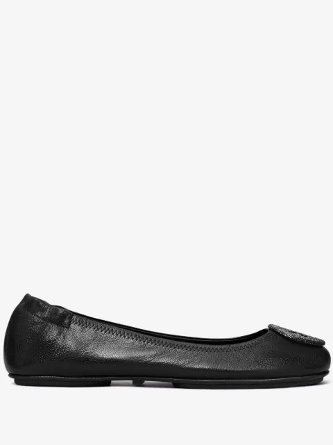 Tory Burch Minnie logo-plaque ballerina shoes