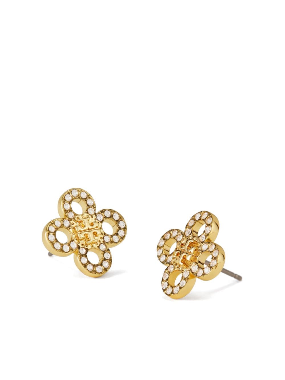 Shop Tory Burch Small Kira Clover Earrings In Gold