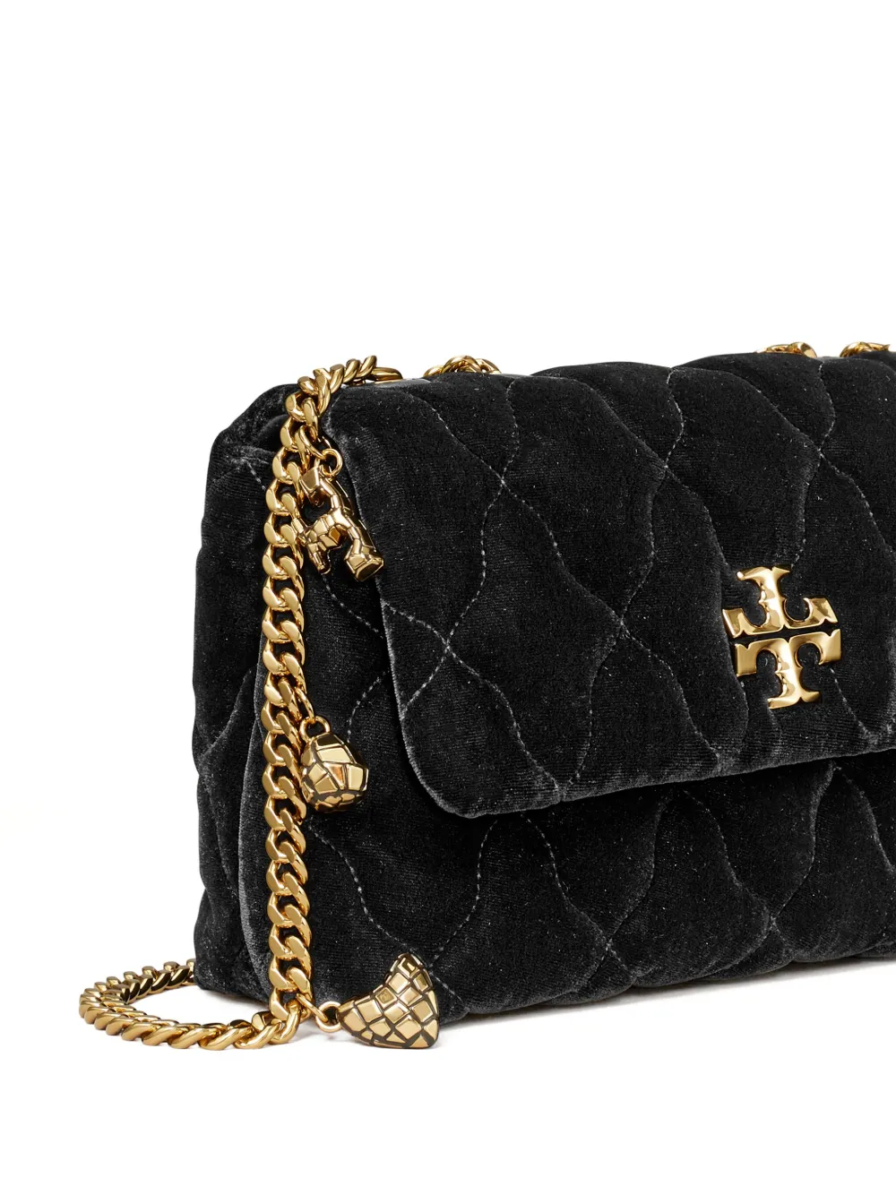 Tory Burch Kira fluwelen schoudertas Zwart