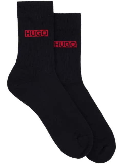 HUGO Par de meias com logo jacquard