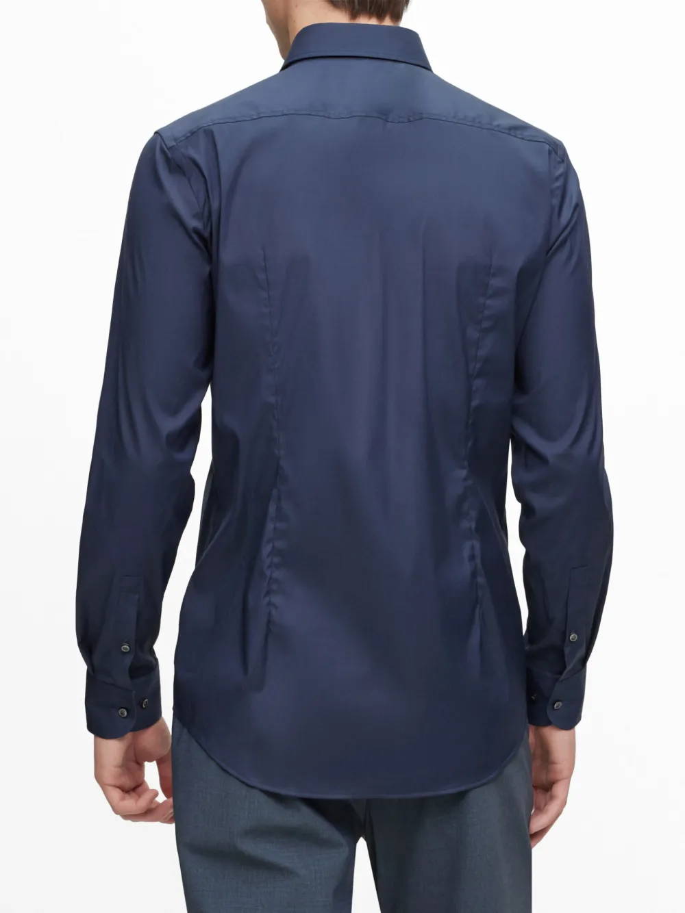 BOSS Overhemd met gespreide kraag Blauw