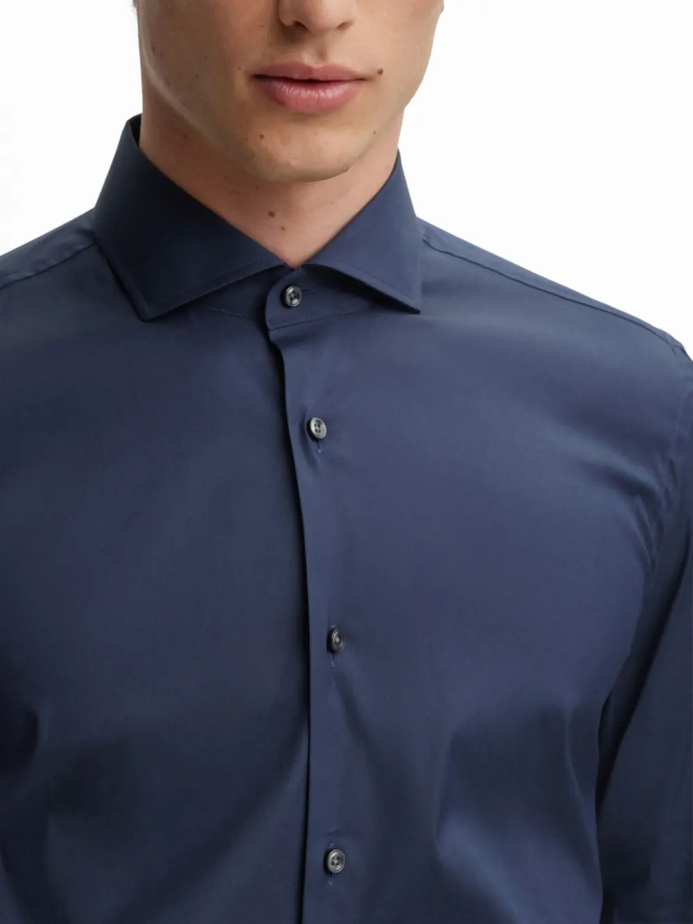 BOSS Overhemd met gespreide kraag Blauw