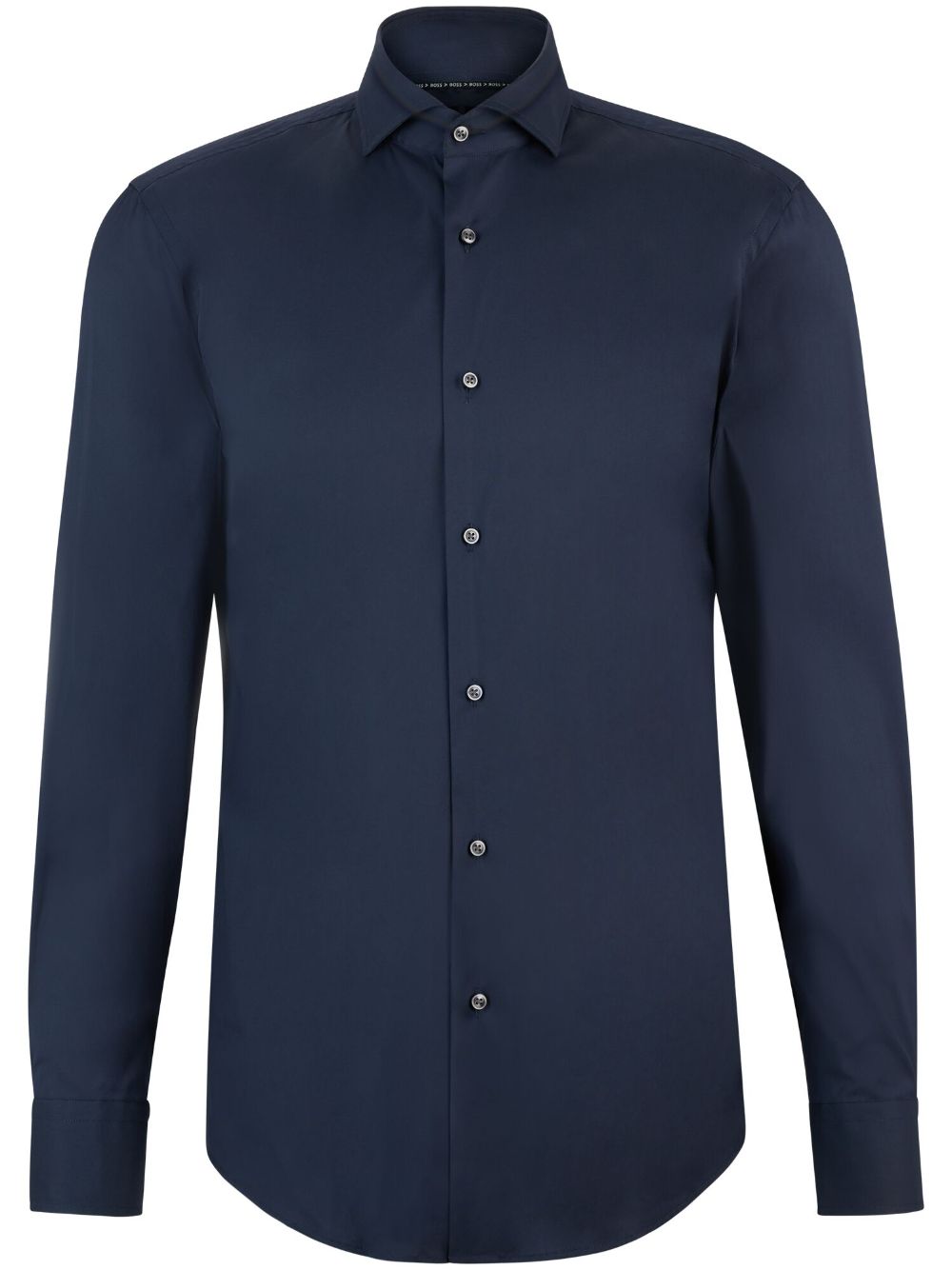 Hugo Boss Spread-collar Poplin Shirt In Blue