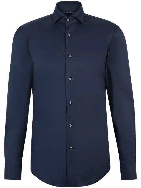 BOSS spread-collar poplin shirt