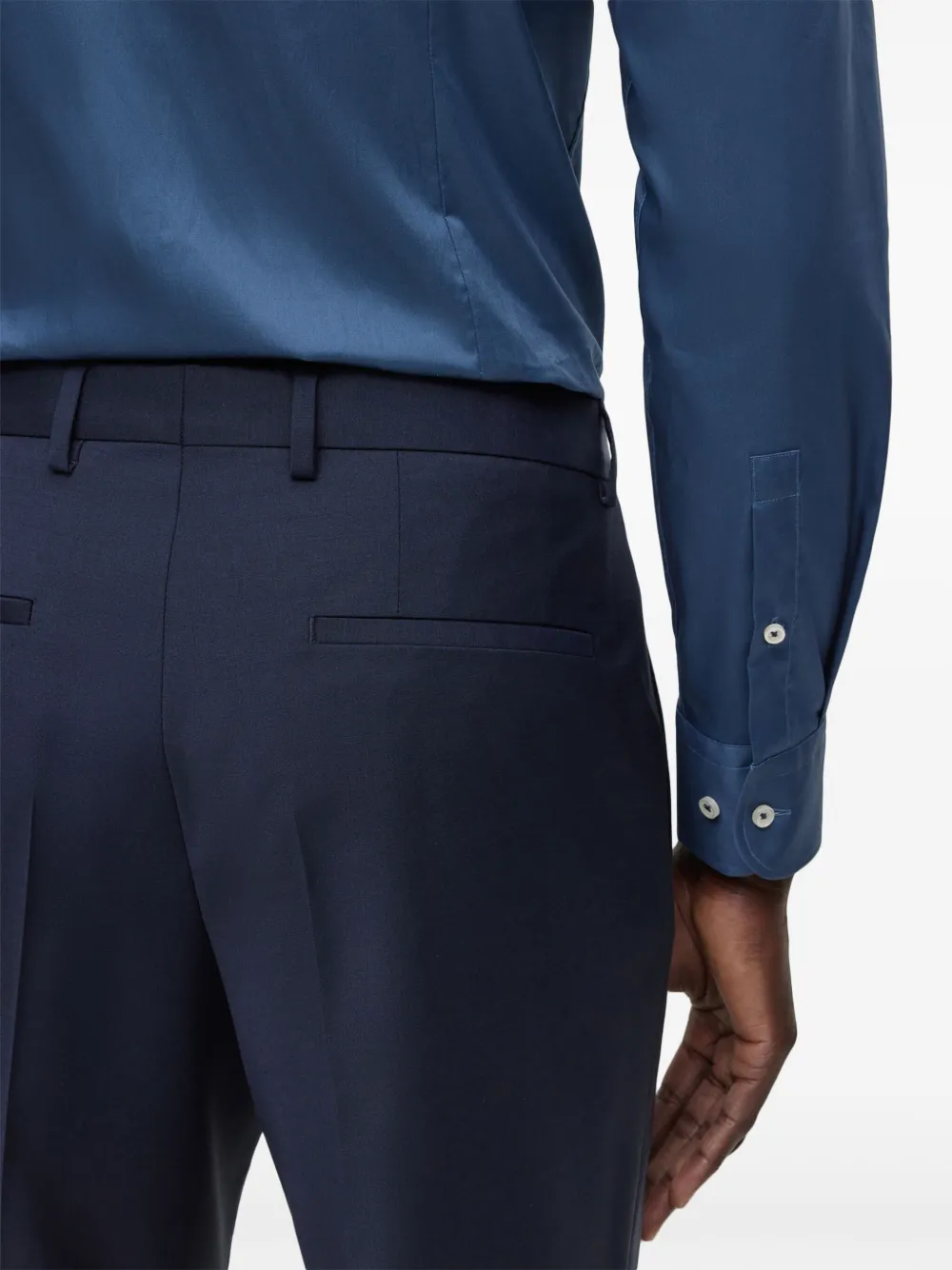 BOSS Slim-fit pantalon Blauw