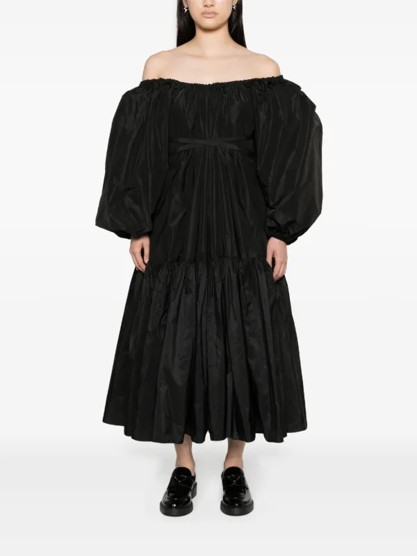 PATOU オフショルダー ワンピース ドレス Patou オフショルダー シャーリング ドレス | ブラック
