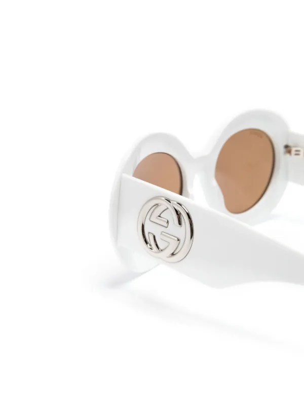 Gucci Eyewear Interlocking-G oversize-frame Sunglasses | White