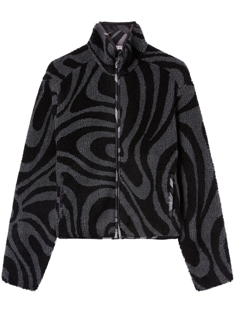 Pucci Marmo-print Fleece Jacket In Black
