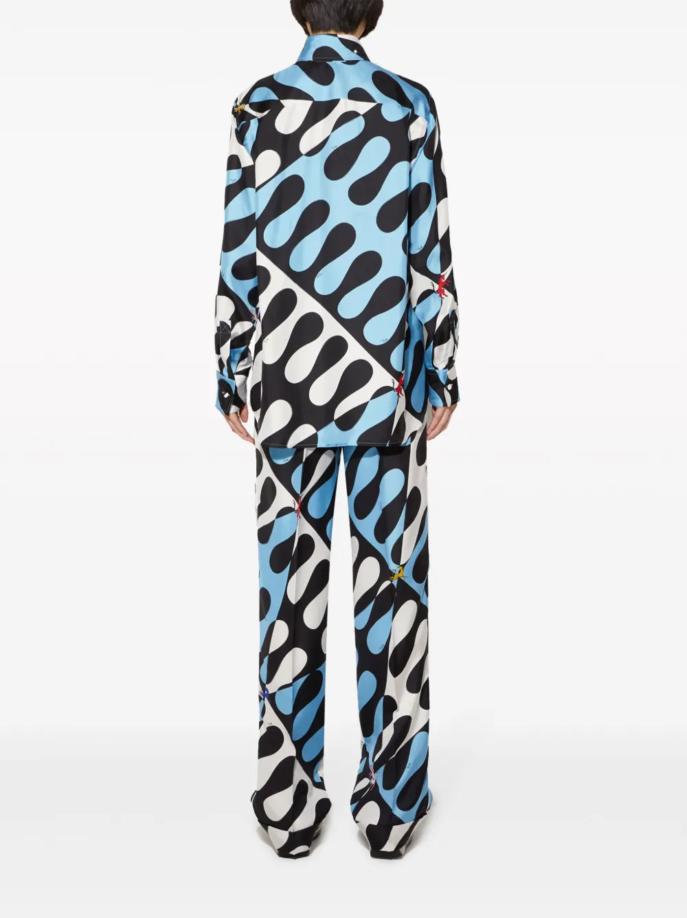 Pucci Hemd Aus Seide Mit Leocorno-print In Blau