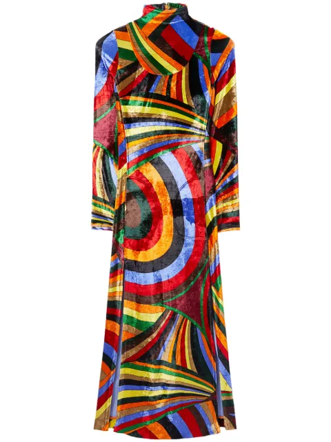 PUCCI Iride-print velvet maxi dress