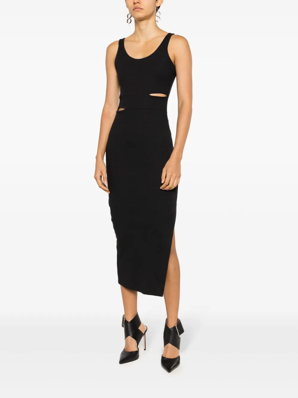 Gloria Coelho x Isabella Fiorentino uitgesneden midi-jurk - Zwart
