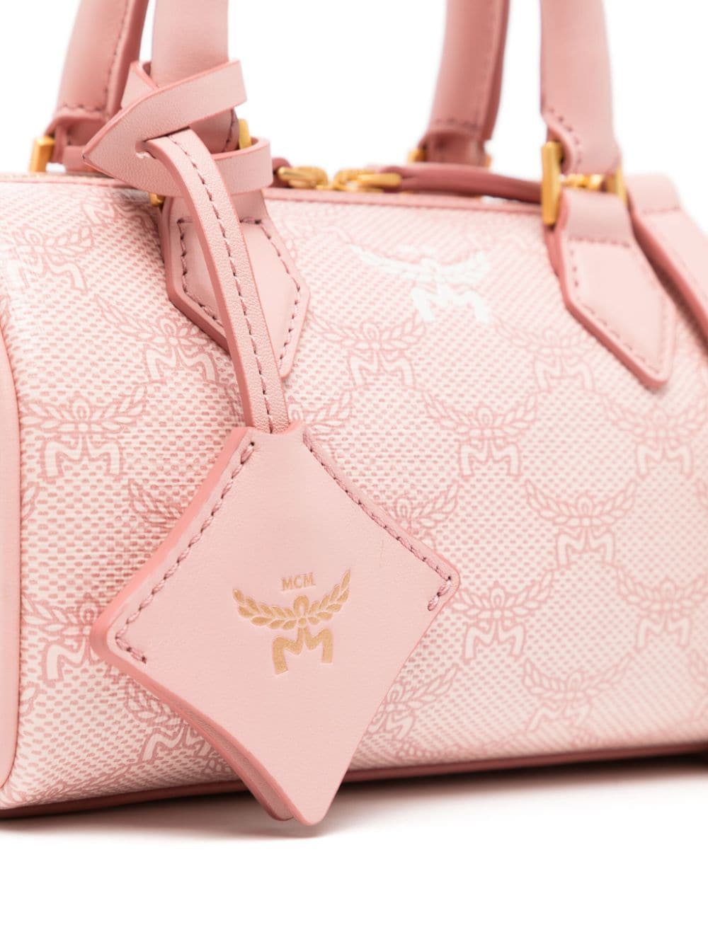 Shop Mcm Mini Ella Lauretos Tote Bag In Pink