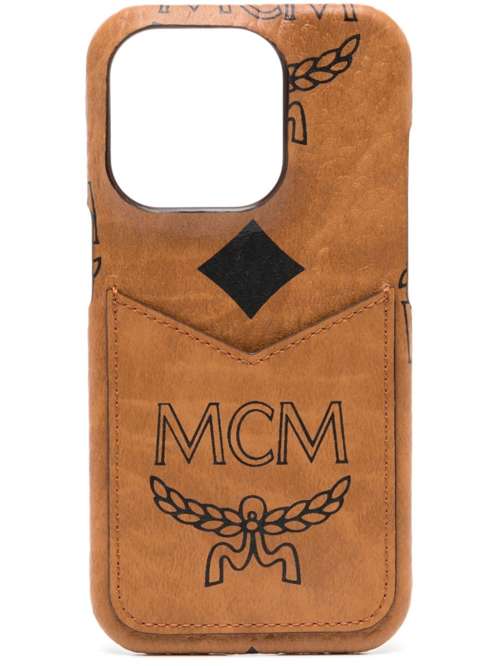 MCM iPhone 15 Pro hoesje met print Bruin