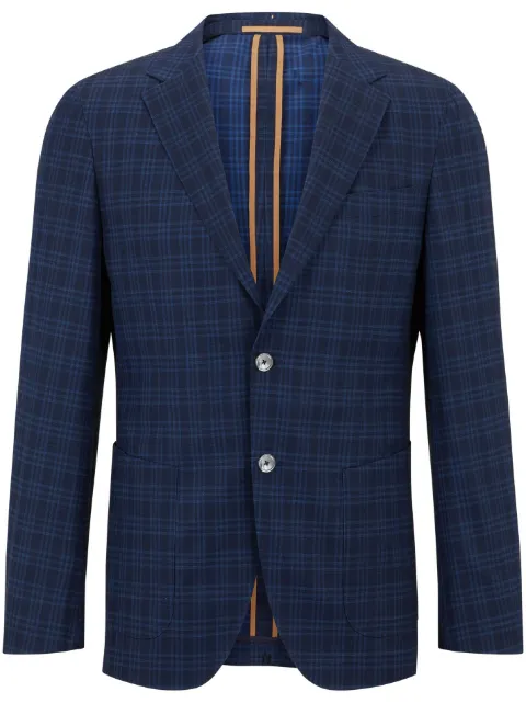 BOSS Blazer xadrez com abotoamento simples