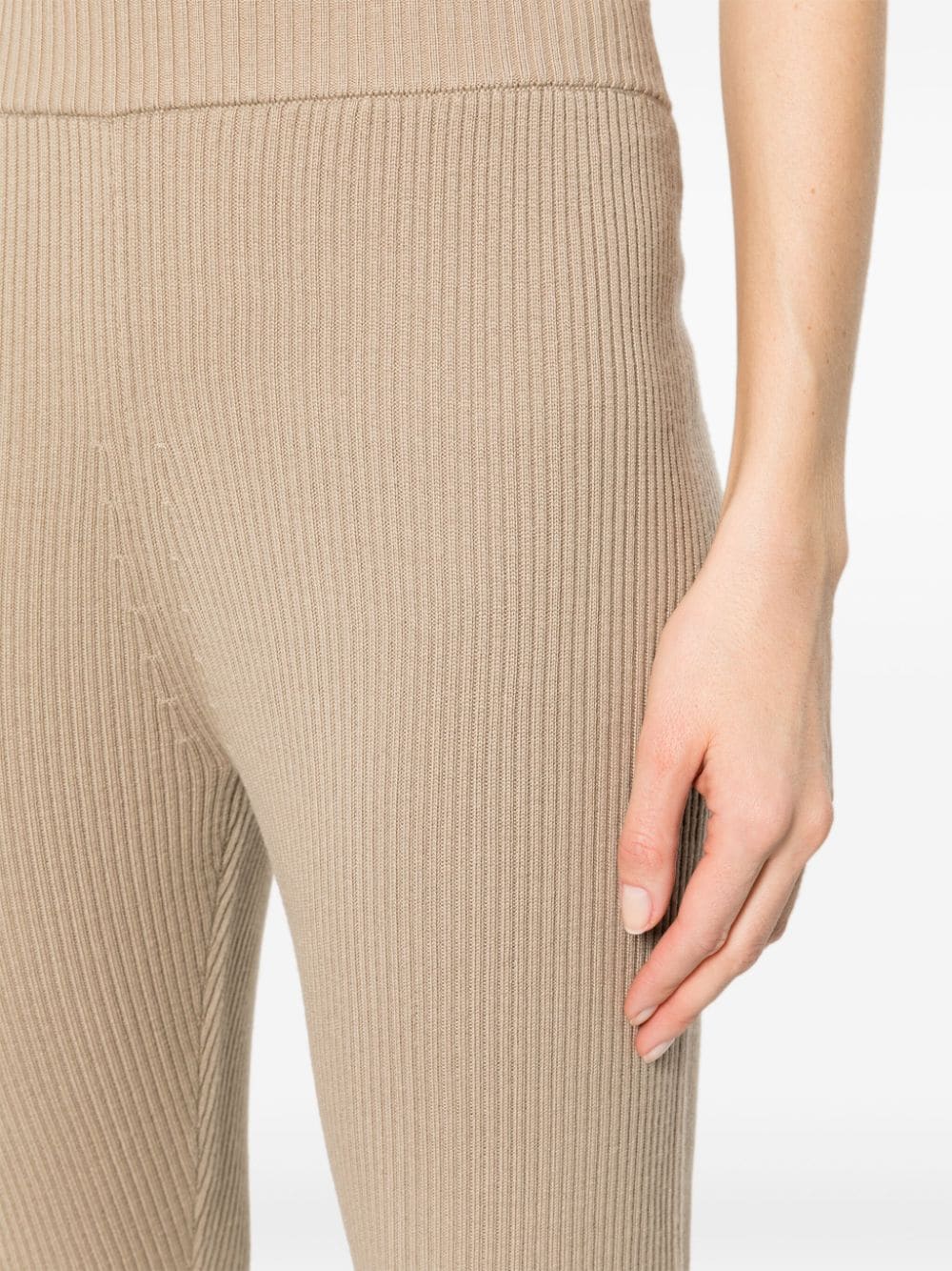Shop Mr Mittens Ribbed-knit Trousers In Neutrals