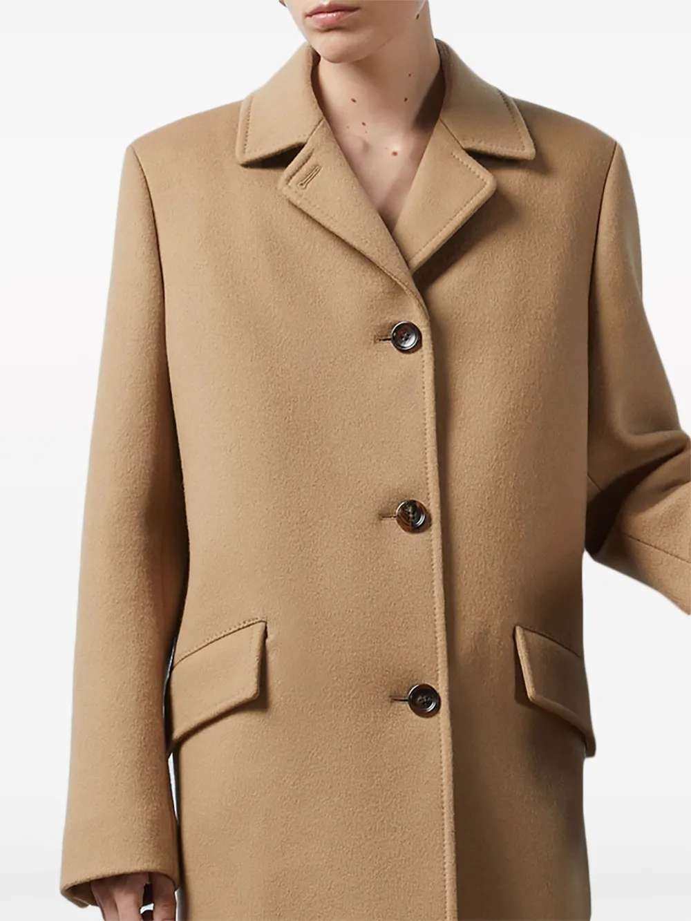 Shop Gucci Single-breasted Wool Coat In Brown