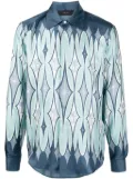 AMIRI argyle-print silk shirt - Blue