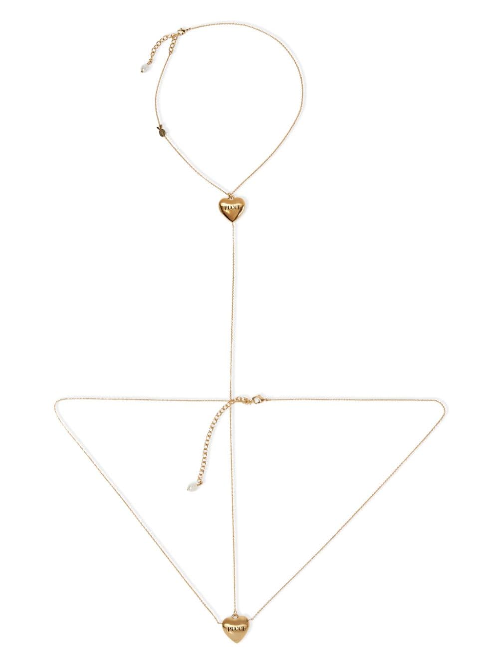Pucci Hearts Logo-engraved Body Chain In Gold