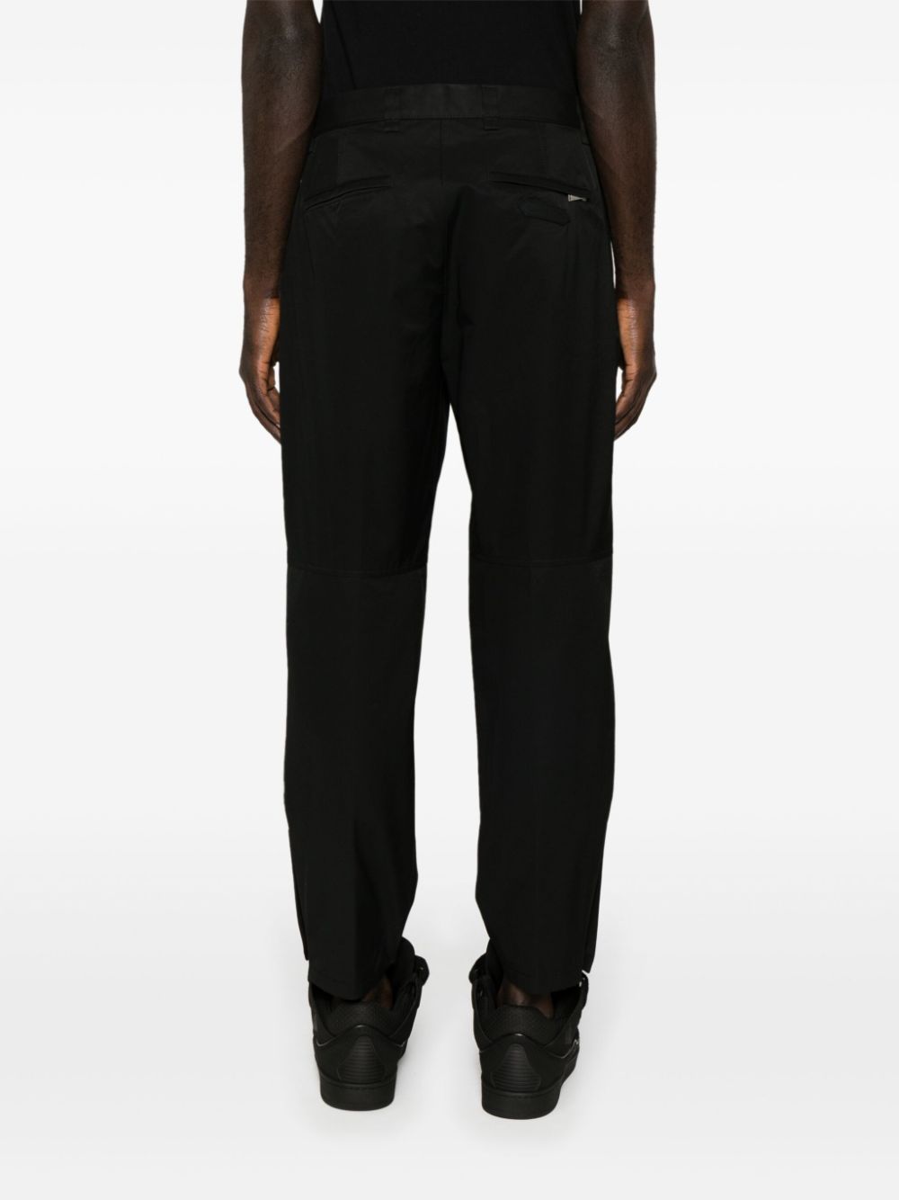 Shop Lanvin Tapered-cut Biker Trousers In Black